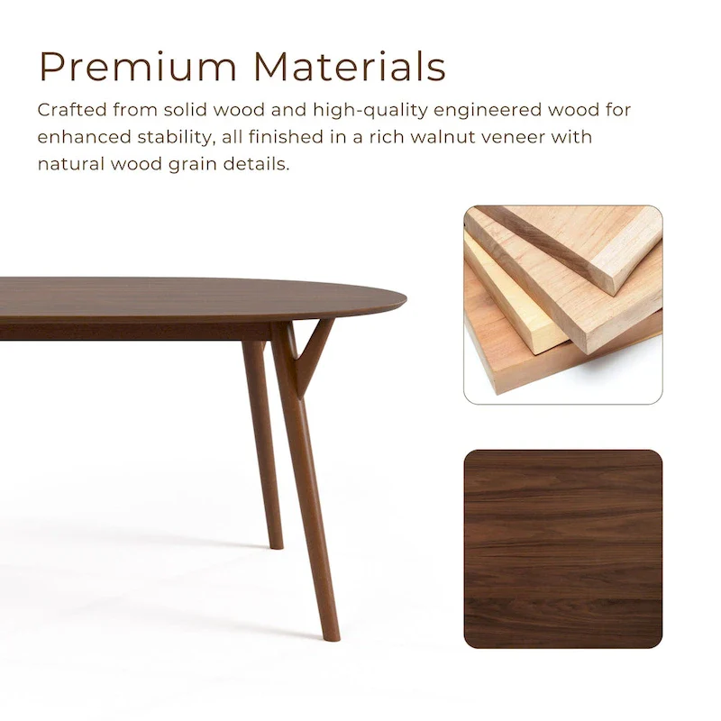 Furniture of America Beau II Mid-century Walnut 7-Piece Dining Table Set