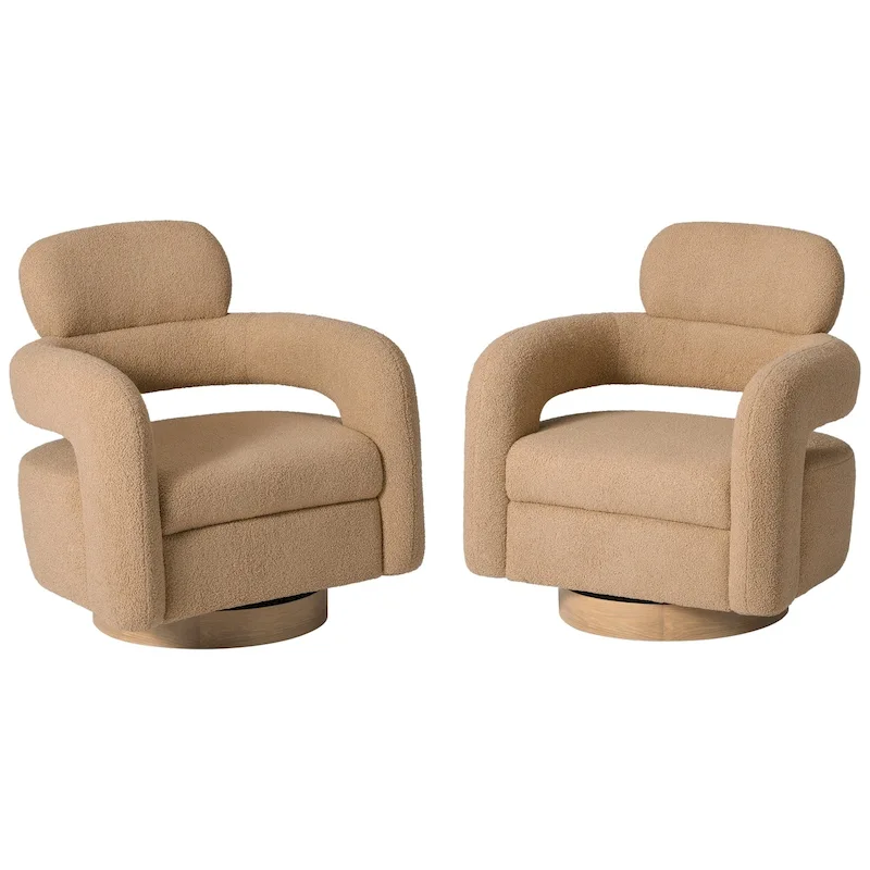 Bayville 29 Wide Sherpa Swivel Chair (Set of 2)