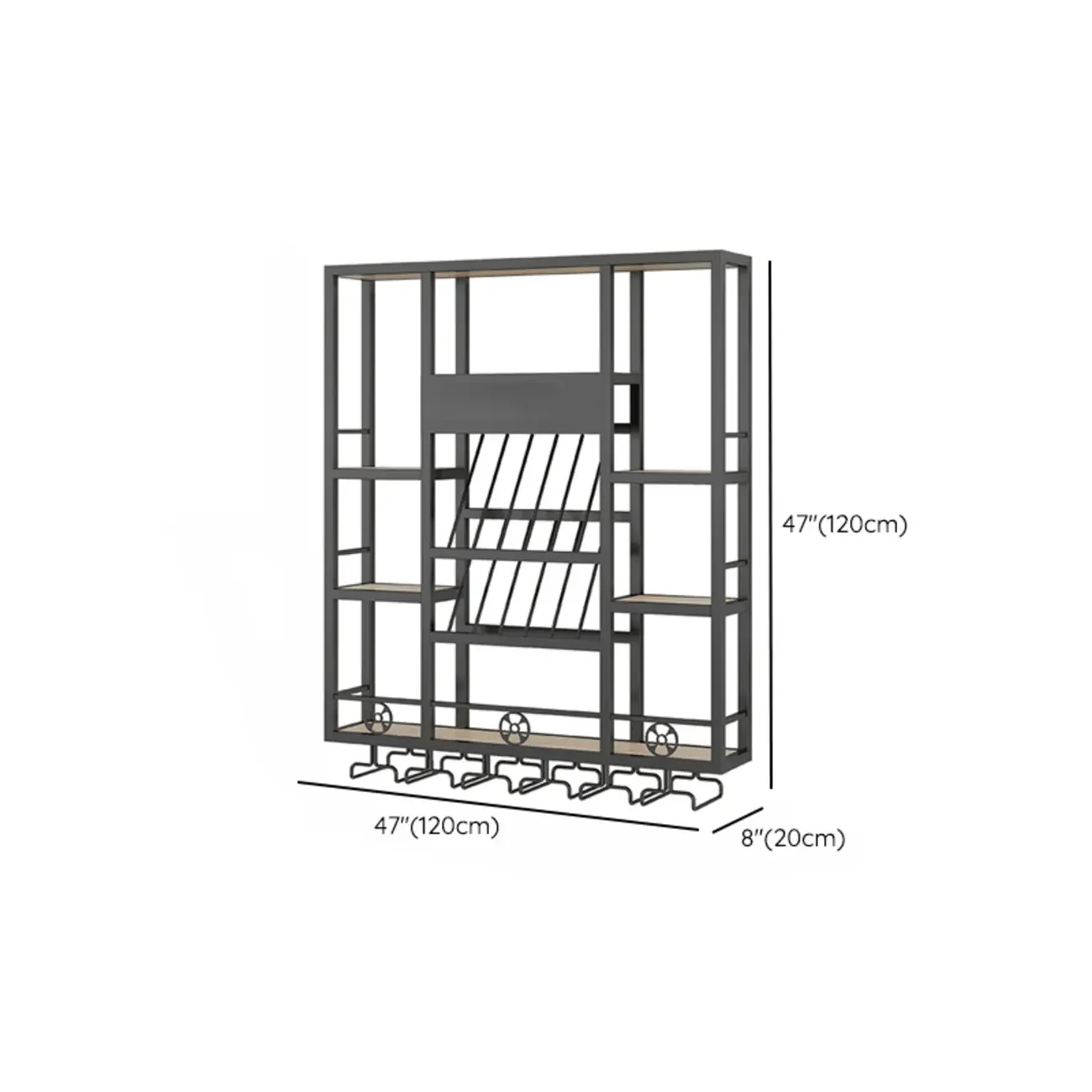 Wall-Mounted Metal Industrial Display Wine Rack