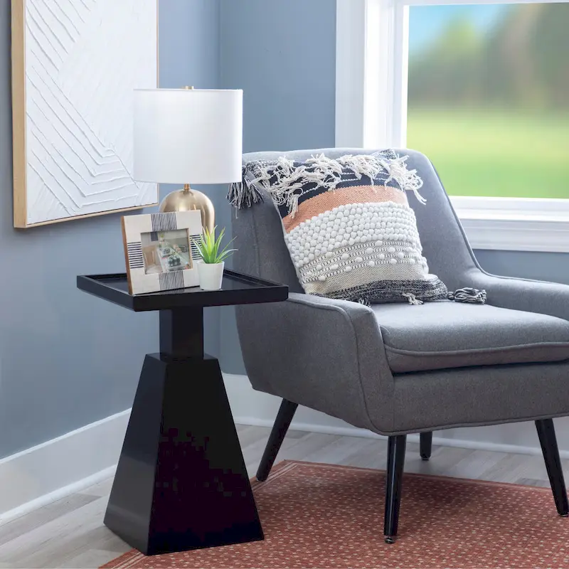 Cerise Wood Contemporary Side Table