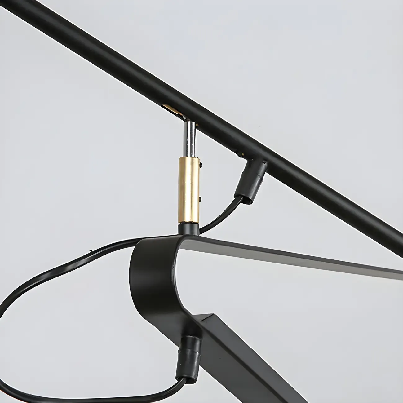 Geometric Metal Black Adjustable Swing Arm Wall Light