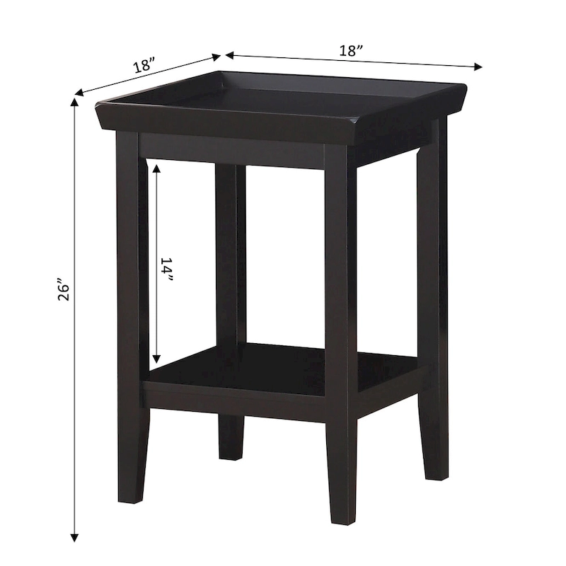 Convenience Concepts Ledgewood End Table with Shelf