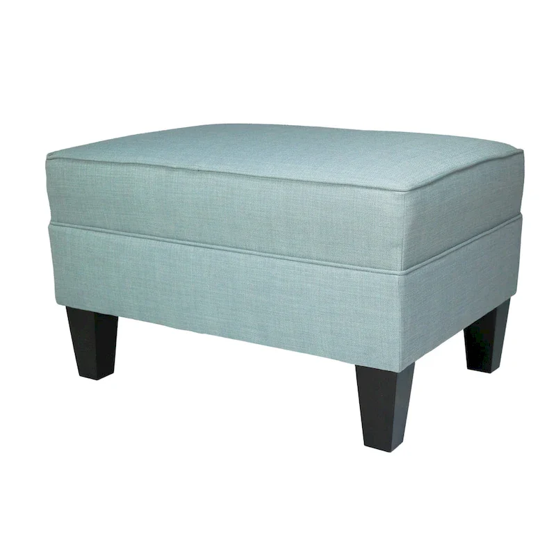 MJL Furniture Parker Fabric Upholstered Square Welted Ottoman