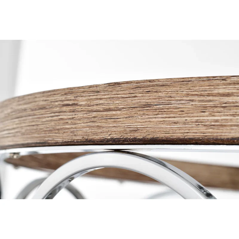 Ofelia 24-inch Chrome and Faux Wood 6 Lights 3 Blades Lighted Ceiling Fan with Remote