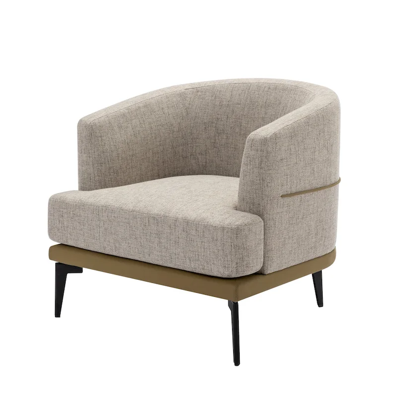 Modern Two-tone Barrel Fabric Chair