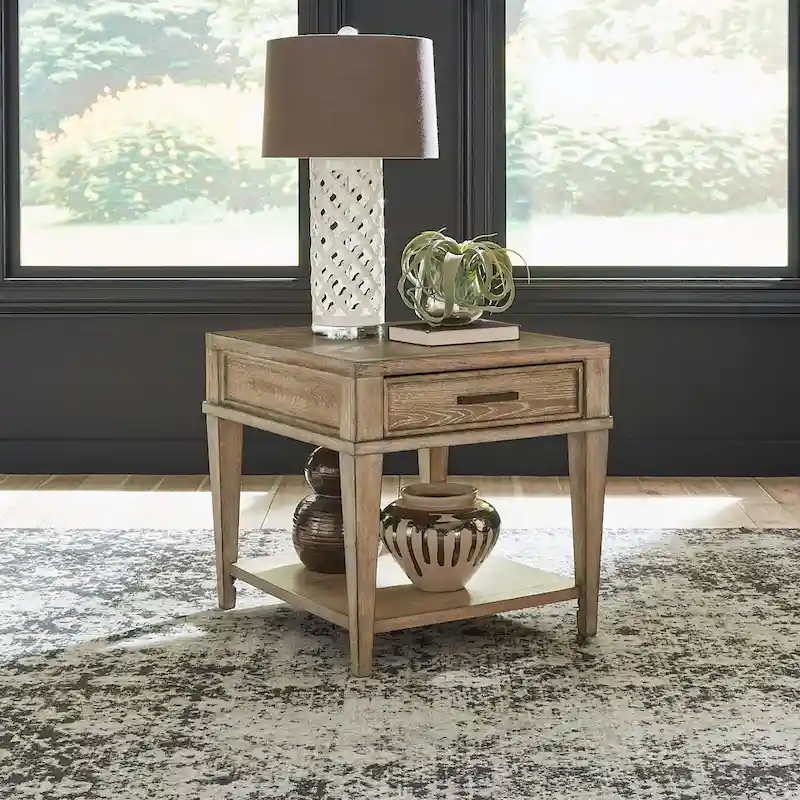 Devonshire Weathered Sandstone Drawer End Table