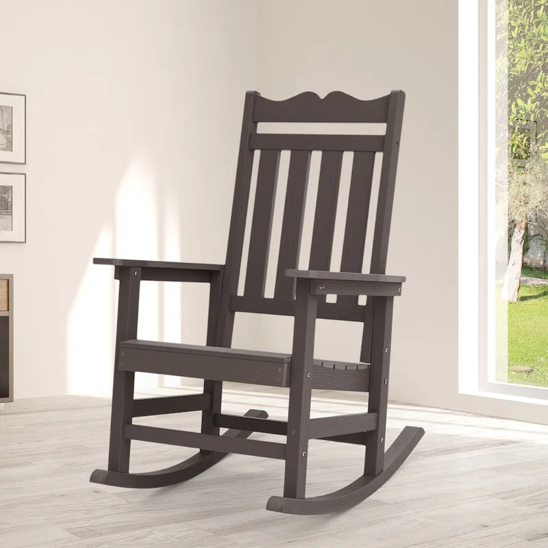 BONOSUKI Patio Adirondack Rocking Chair,Fire Pit Chair Weather Resistant