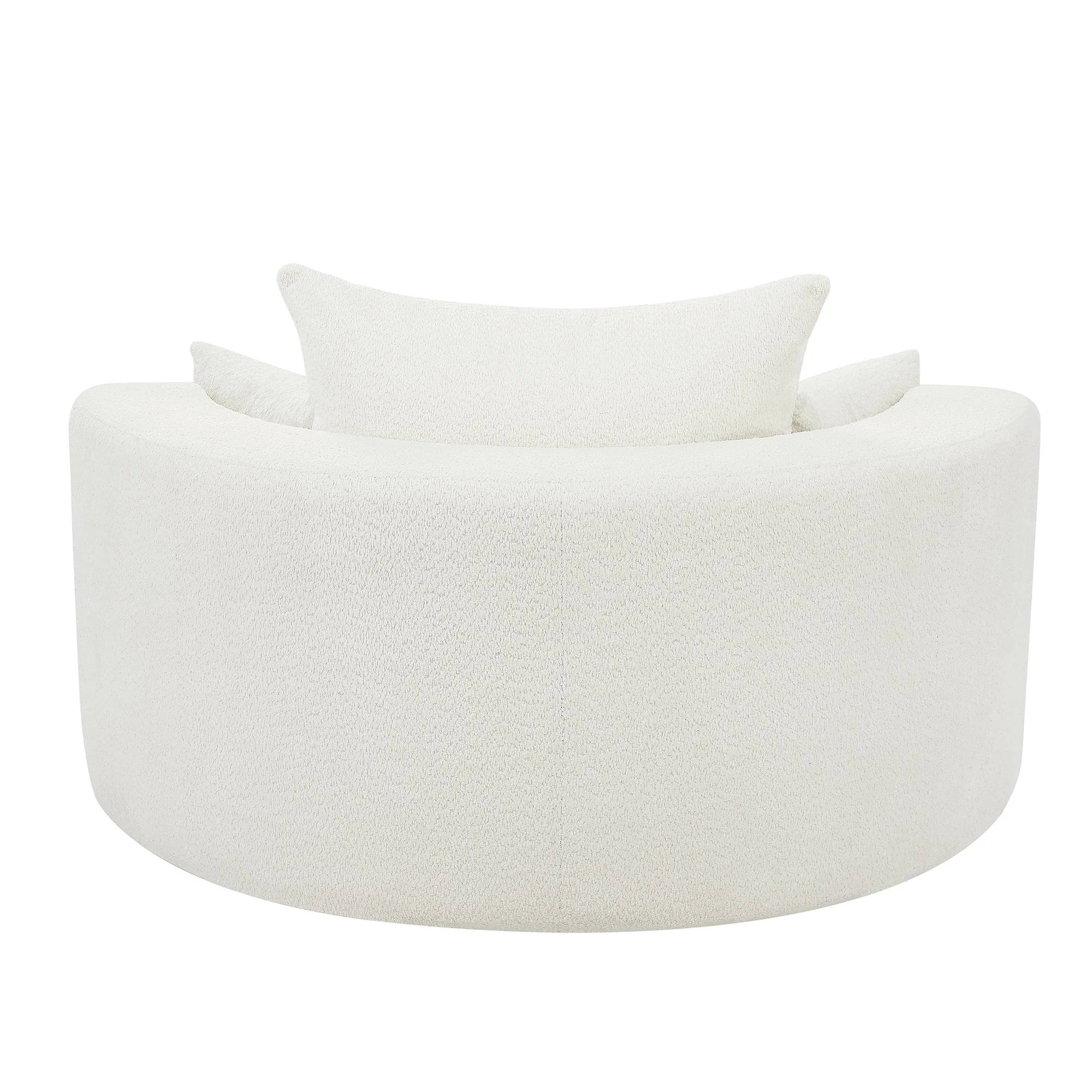 Walker Edison | 360¡ã Swivel Accent Round Sofa Chair with Pillows