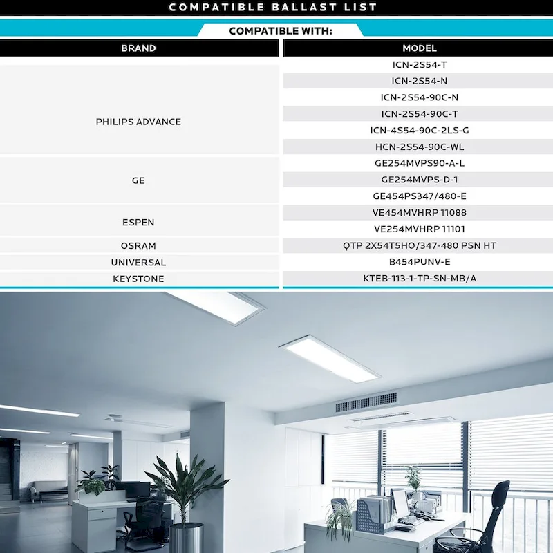 Luxrite 4FT T5 LED Tube Lights, 24W=54W, 45.78 , Ballast and Ballast Bypass Compatible, Damp Rated 4 Pack - N/A