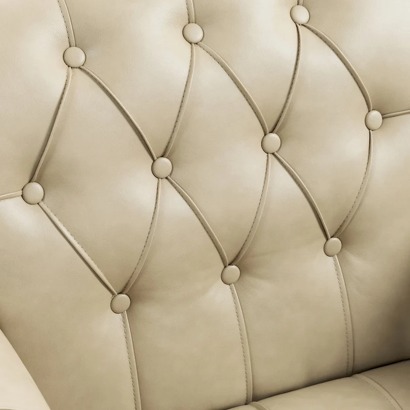 Tufted Vegan Leather Accent Chair Upholstered Armchair