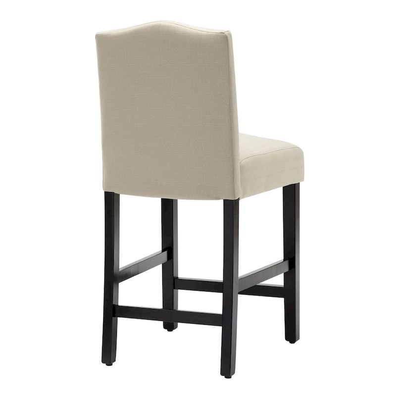 24 Inches Fabric Upholstered Nailhead Trim Counter Height Bar stools with Back Set of 2