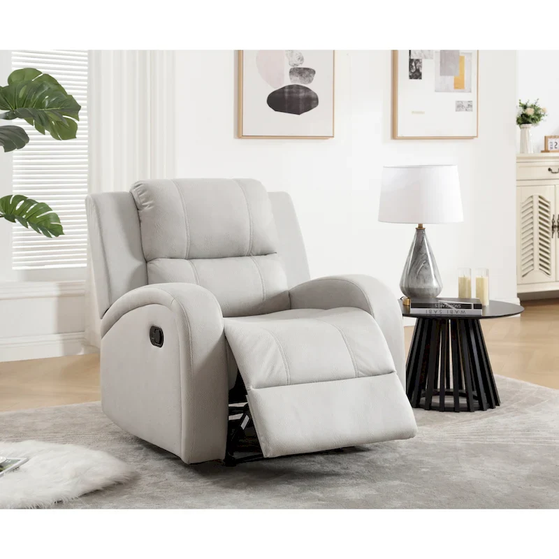 Modern Soft and Faux Leather Manual Recliner Chair