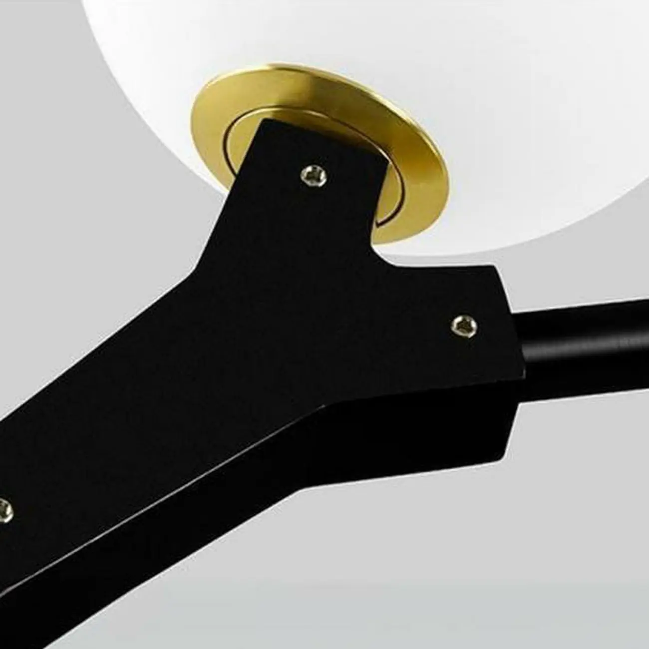 Modern Gold Branch Globe Glass Downrod Stairwell Chandelier