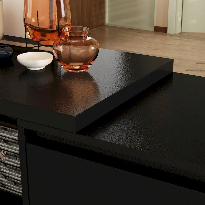 Entertainment Center Table Retracted Extendable TV Stand in Stretch