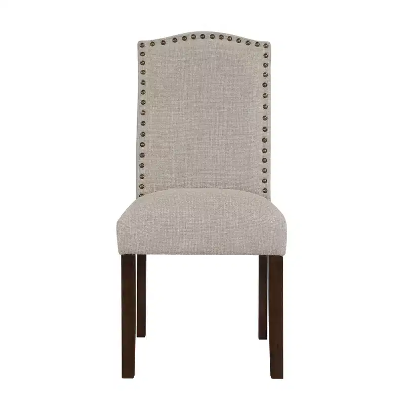 Gray / Taupe Modern Classic Armless Dining Chair, High Back, Set of 2