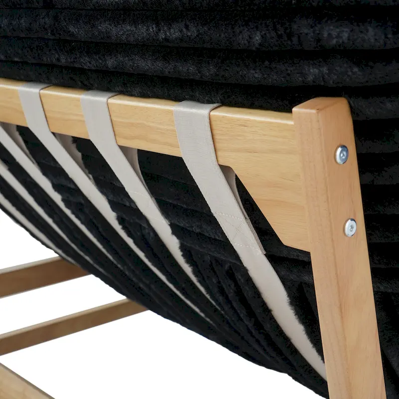 Bean Bag Accent Chair Large Plush Bean Bag Lounger with Solid Wood Frame Comfy Lounge Chair with Down Filling