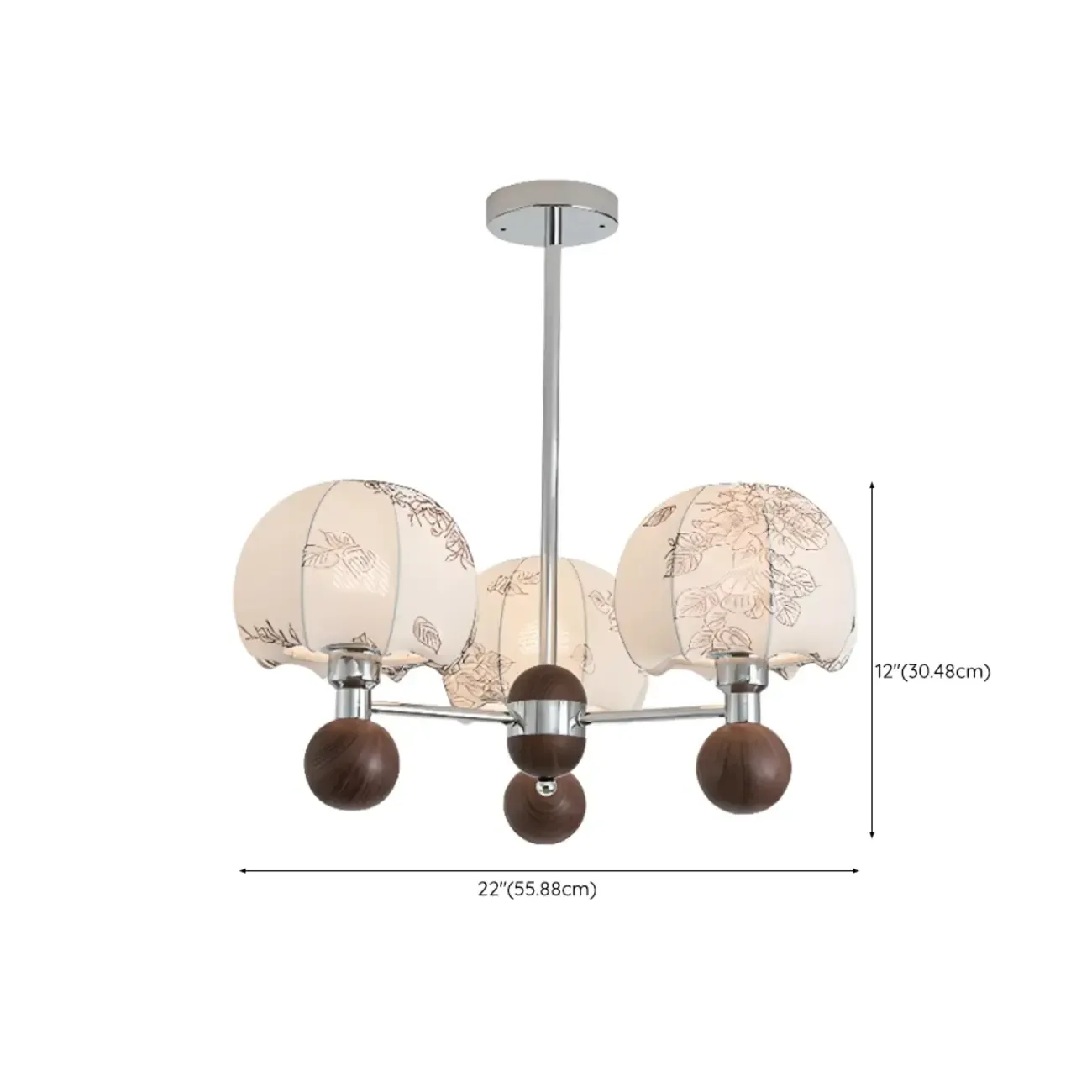 Rustic Beige Flower Fabric Elegant Chandelier