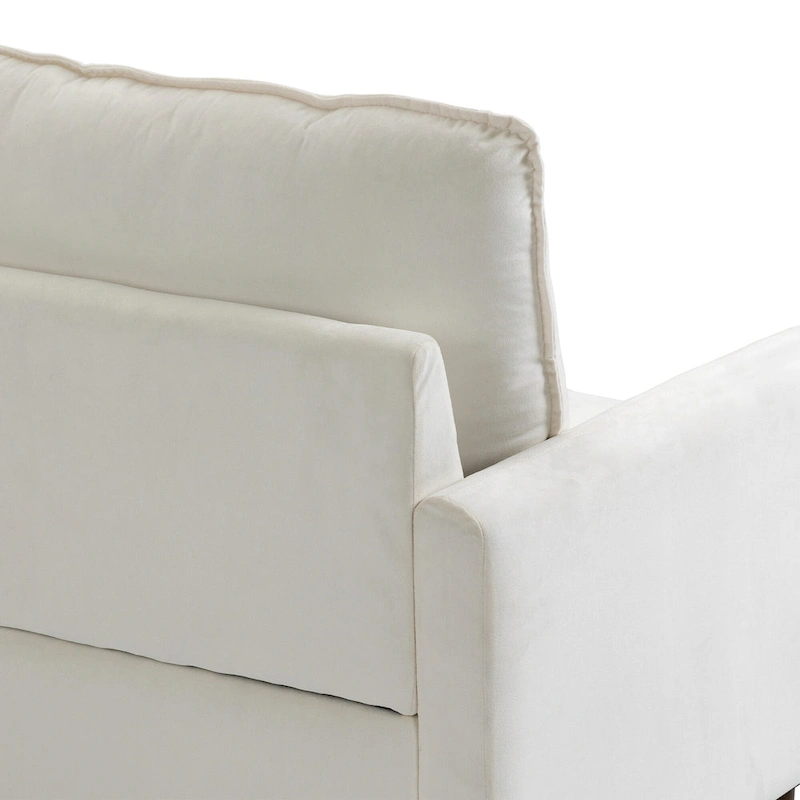 2 Pices Velvet Loveseat Wood Legs Sofa