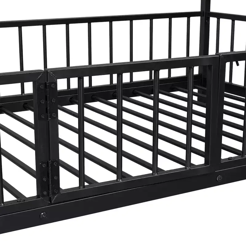 Whisen Stylish Design Metal Bunk Bed with Slide and Guardrails