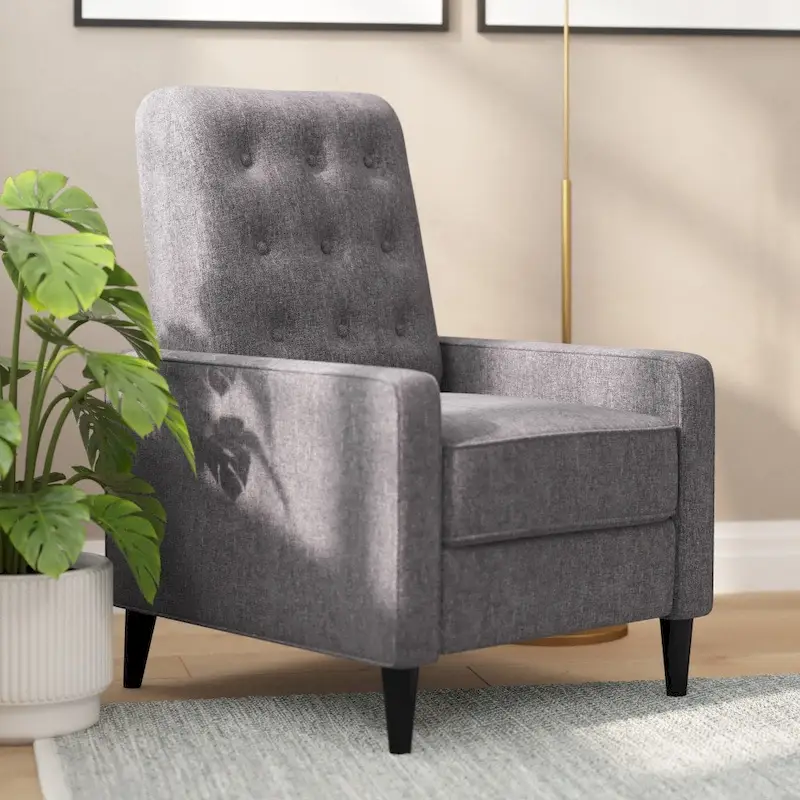 Pushback Recliner with Button Tufted Back