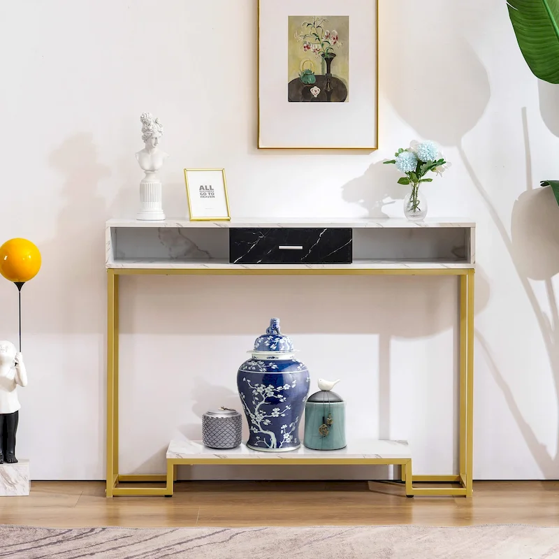 Ivinta Console Table,Entryway Table with Shoe Storage,Narrow Long Sofa Table