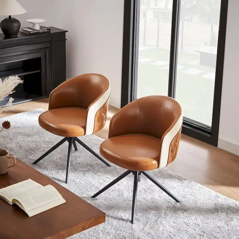 Art Leon Faux Leather Swivel Home Office Chair