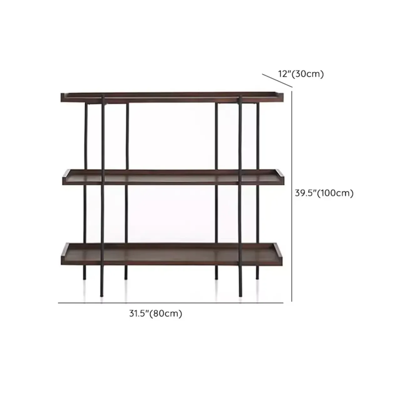 Industrial Etagere Bookshelf Metal and Wood 5-Tier Open Storage