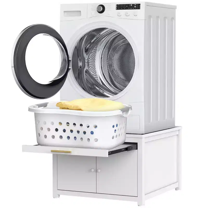 Black / White Heavy-Duty Metal Washer & Dryer Pedestal Stand – Single Unit, Anti-Vibration