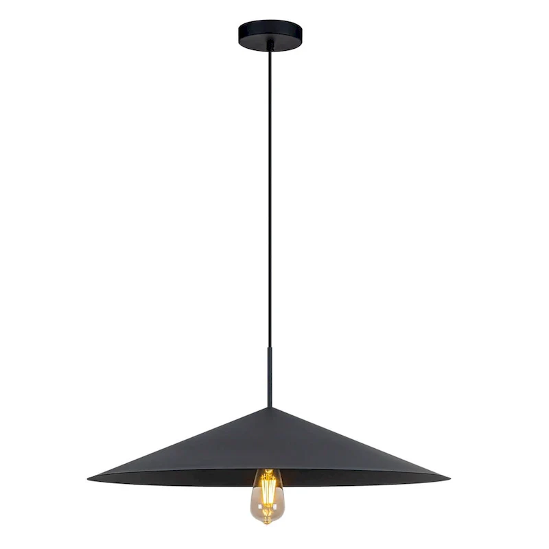 Farmhouse Single Rustic Pendant Light Black Kitchen Island Light - W25.6