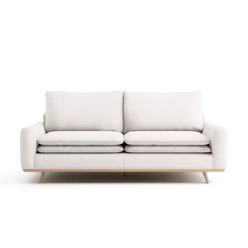 HOMES: Inside + Out Gubera 82" Mid-Century Sofa Cotton Linen Blend Upholstery with Feather Blend Cushions