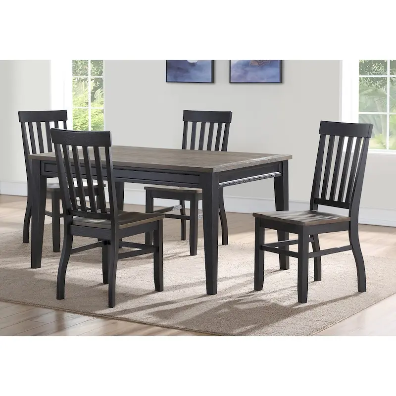 Steve Silver Ralston Two-Tone Ebony and Driftwood Dining Table