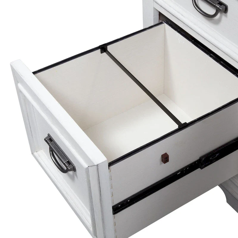 Wirebrushed White Charcoal Desk