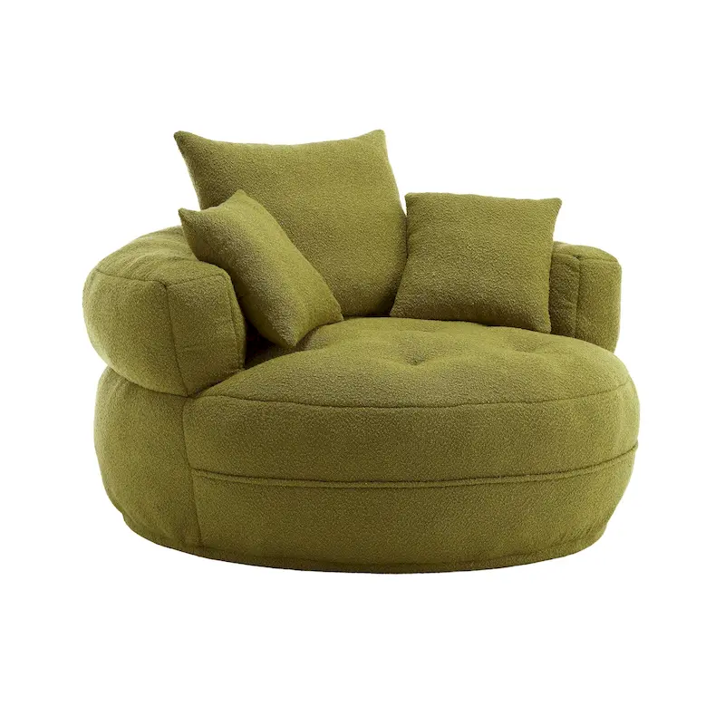 Circular wide living room fabric sofa, balcony homestay lazy sofa chair