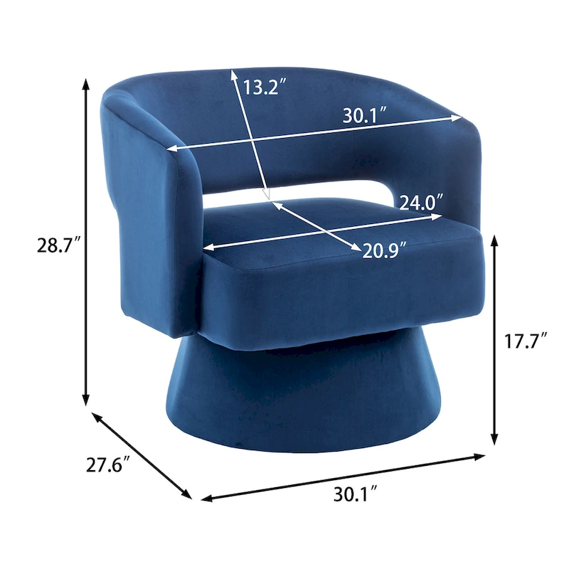 Velvet Swivel Barrel Chair