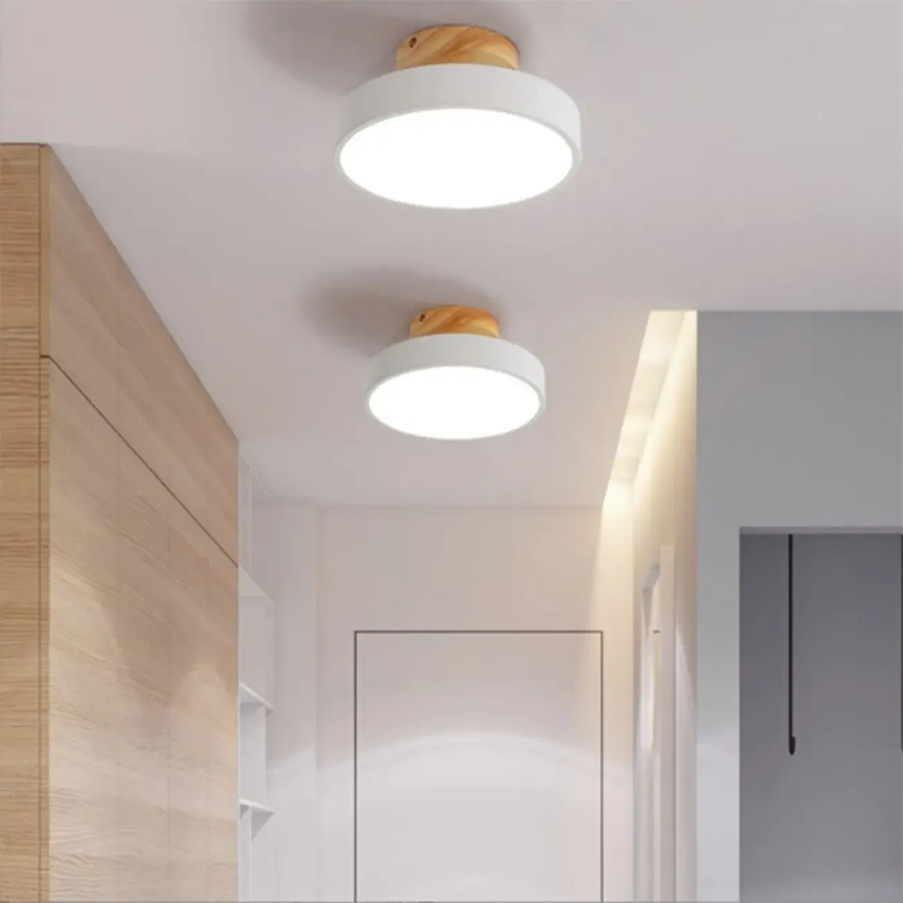 Drum LED Semi-Flush Mount Ceiling Light for Living Room