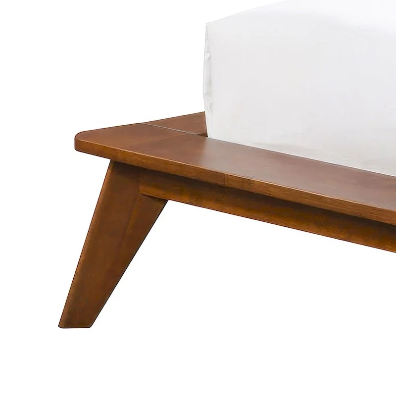 Furniture of America Beau Midcentury 5-Piece Boucle Wingback Queen Low Profile Bedroom Set