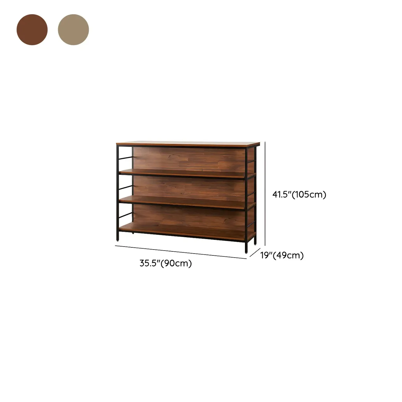 Industrial Brown Wooden 3-Tier Rear Shelf Bar Tables