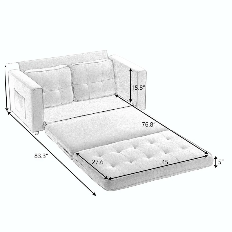 3 Fold Sofa,Convertible Futon Couch sleeper sofabed