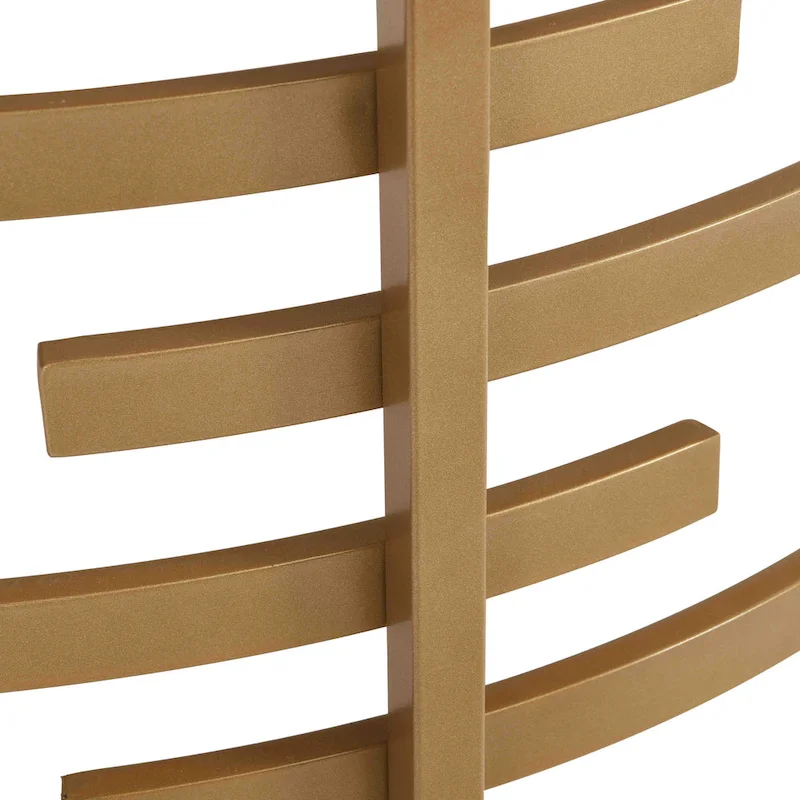 32.48 Modern Round Coffee Table with Sintered Stone Top & Sturdy Metal Frame