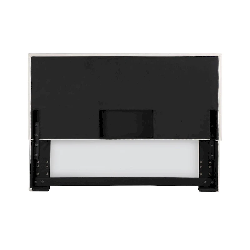 Gemma Sand Upholstered Headboard with Flange Details