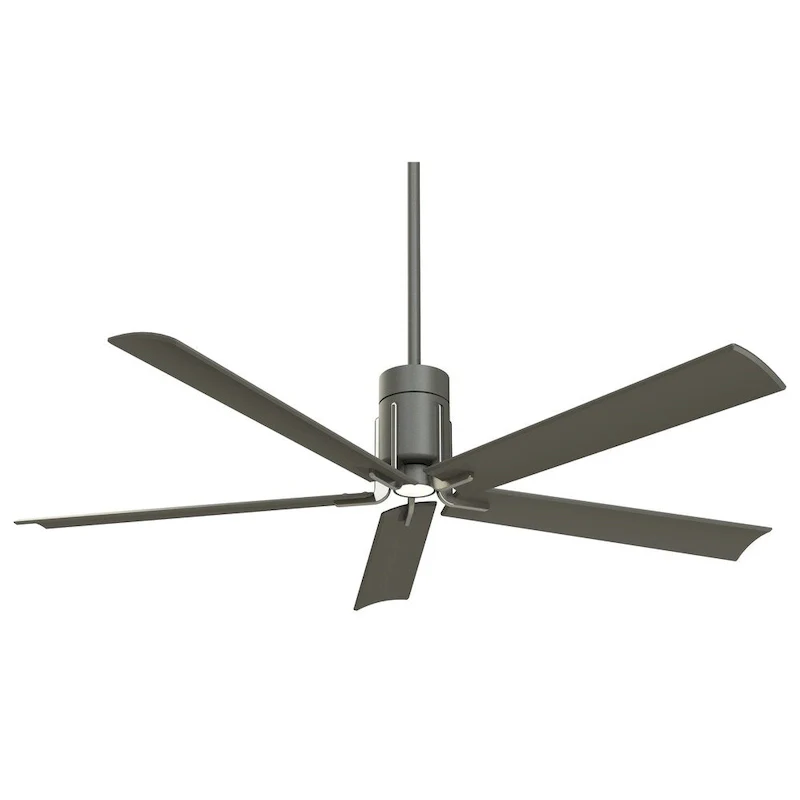 Minka Aire Clean Grey Iron Nickel 5 Blade 60 Inch LED Ceiling Fan - 8' x 11'