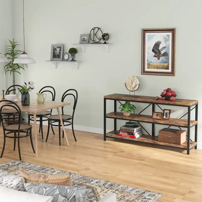 Sofa Console Table, 3 Tiers TV Console Stand, Entryway Table