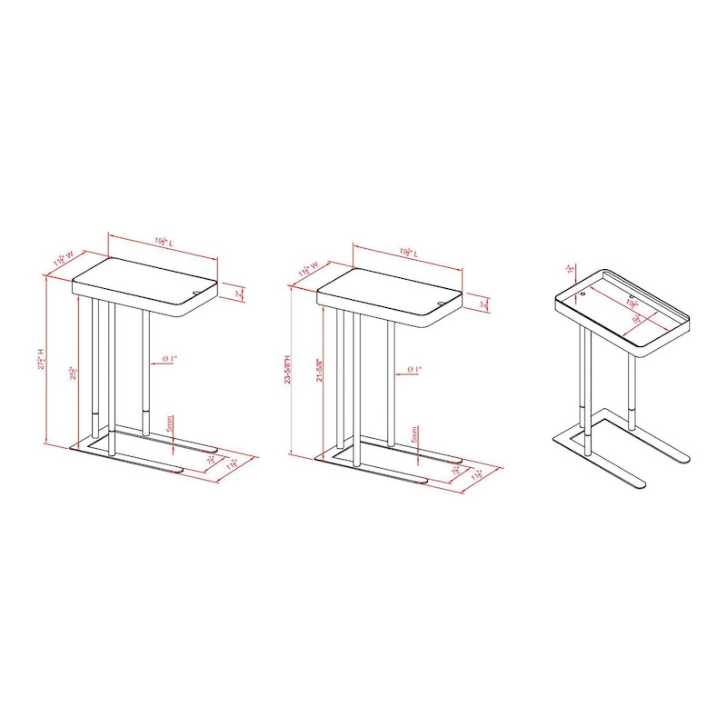 Schofield Industrial 20-inch Metal C-Shape Slide-open Top Side Table by Furniture of America