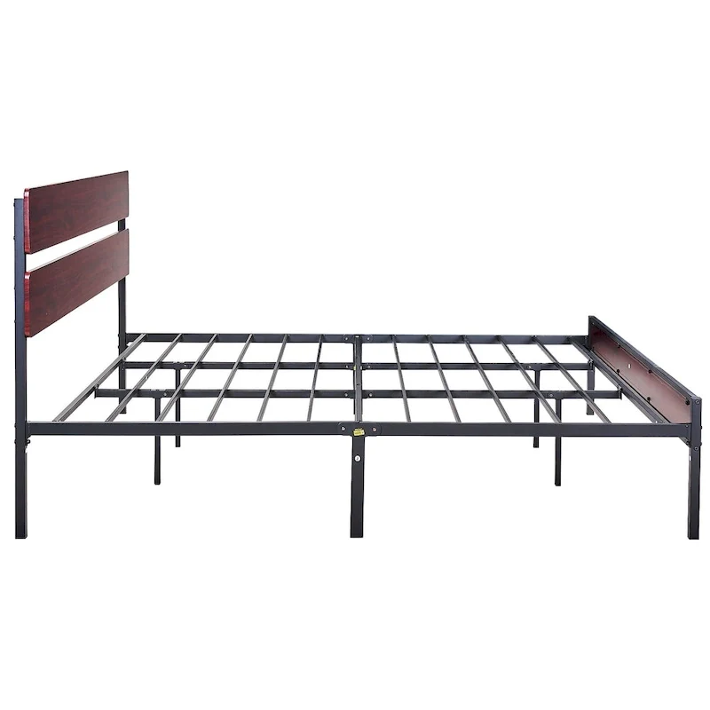 Javlergo Industrial Iron Bed Frames with MDF Headboard - Space-Saving & Durable