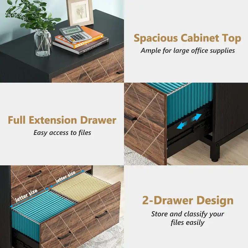 2-Drawer File Cabinet, Lateral Filing Cabinet, Office File Cabinet