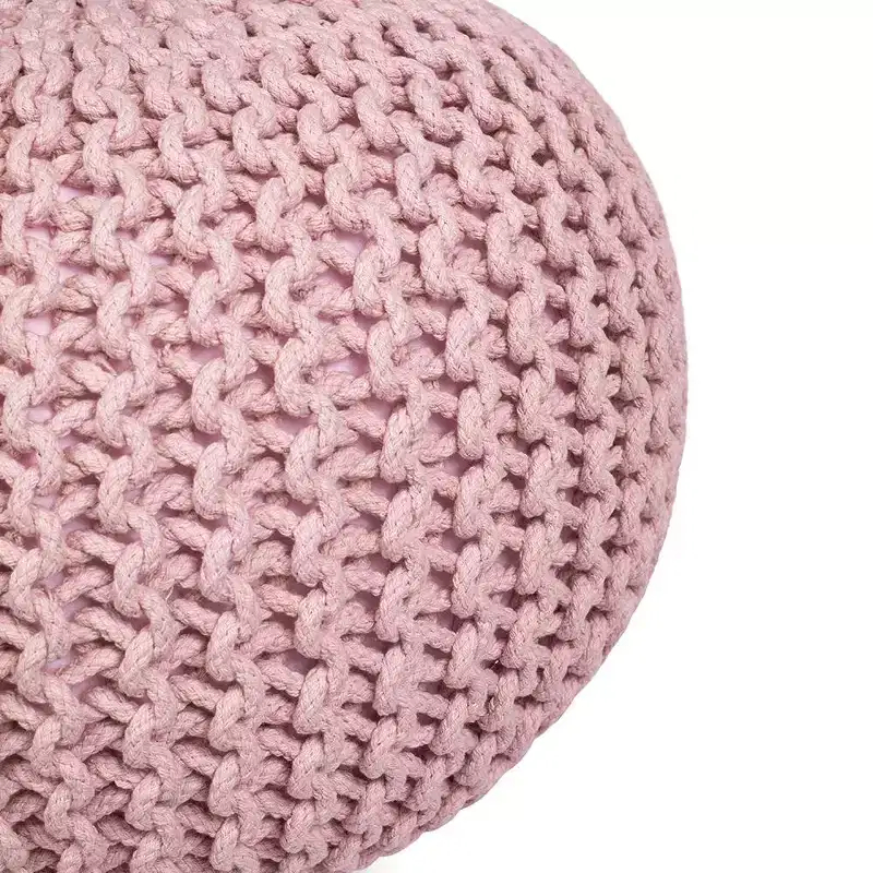 BirdRock Home Round Pouf Foot Stool Ottoman - Dusty Rose
