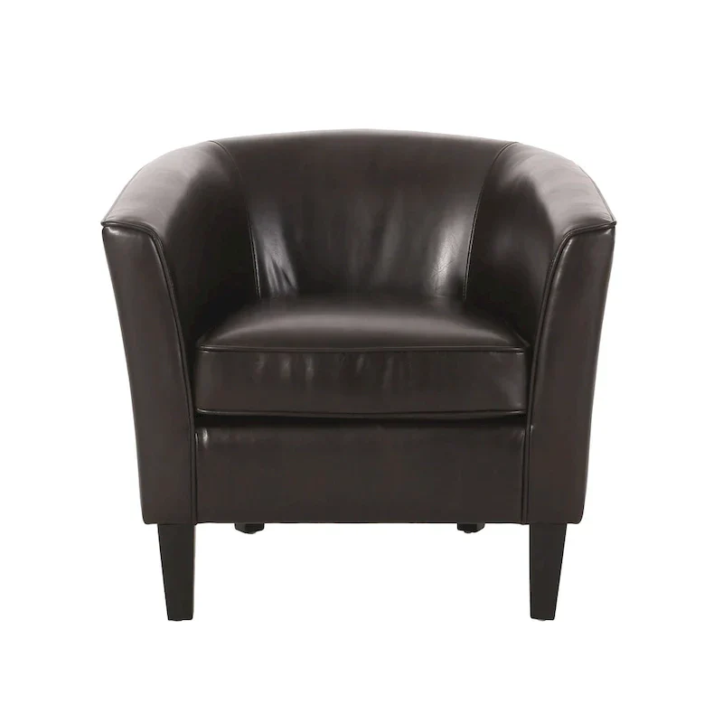 28.75 PU Upholstered Club Chair with Birch Legs