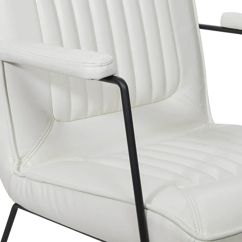 Teigen Faux Leather Chair with Sled Base