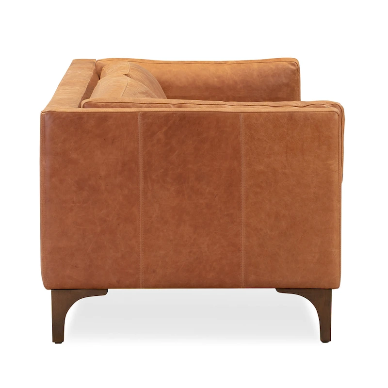 Poly & Bark Argan 93 Sofa in Cognac Tan - Full Grain Genuine Italian Leather