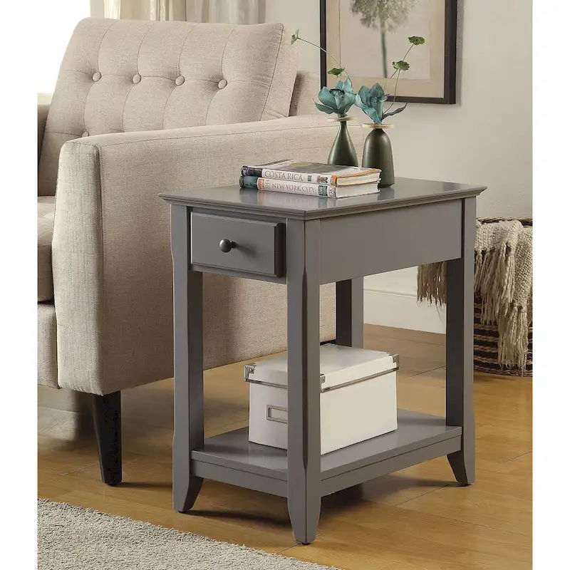 Wooden Side Table with 1 Drawer
